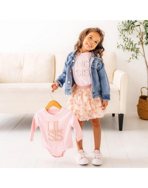 Big Sis Embroidered Patch Short Sleeve T-Shirt