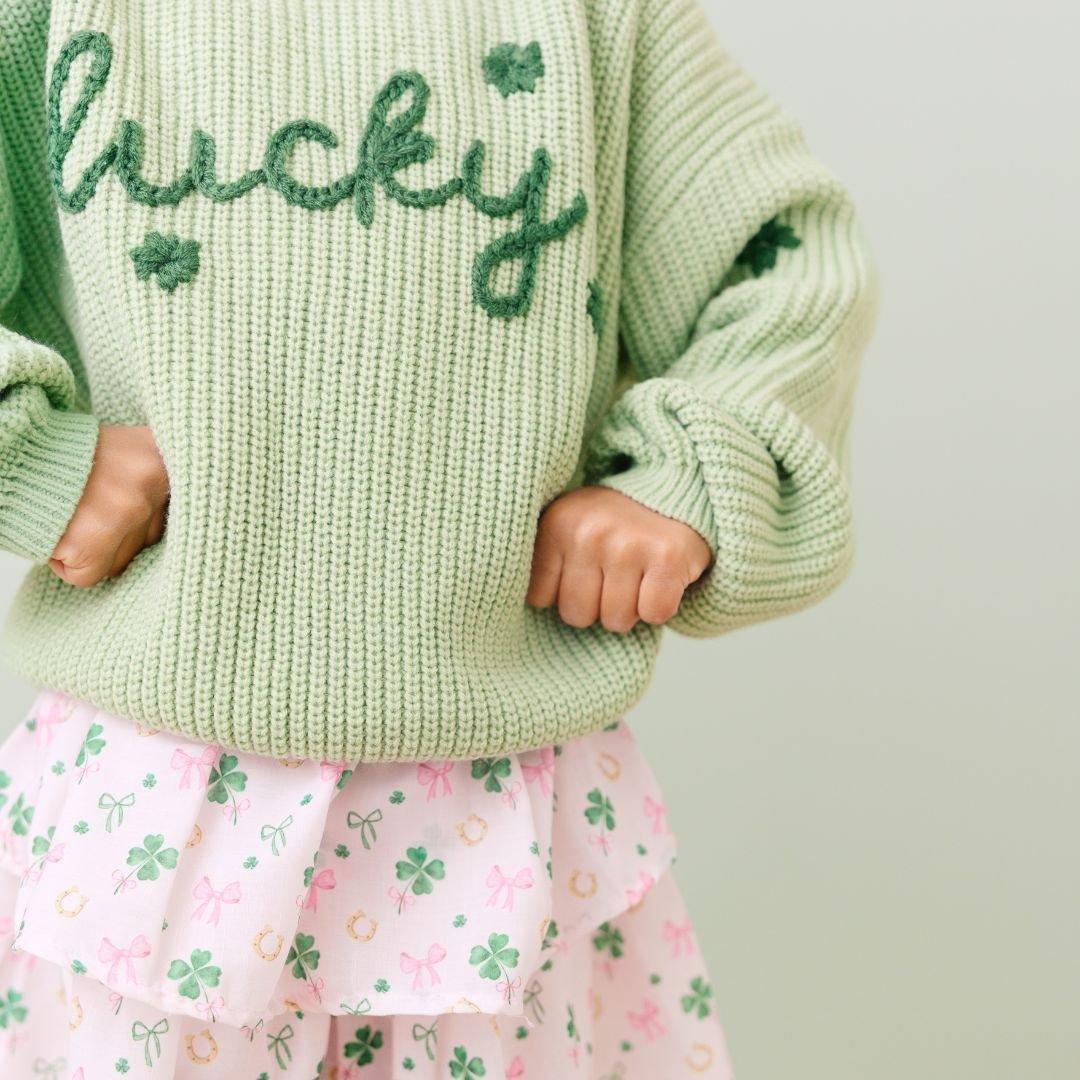 Lucky Shamrock St. Patrick's Day Knit Sweater image number 2