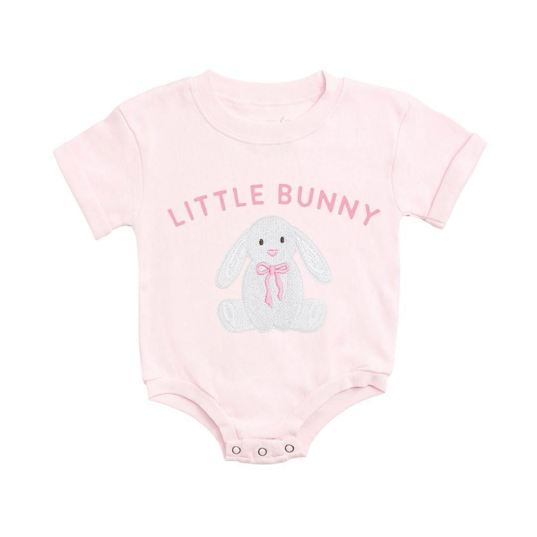 Little Bunny Patch Easter Short Sleeve Romper