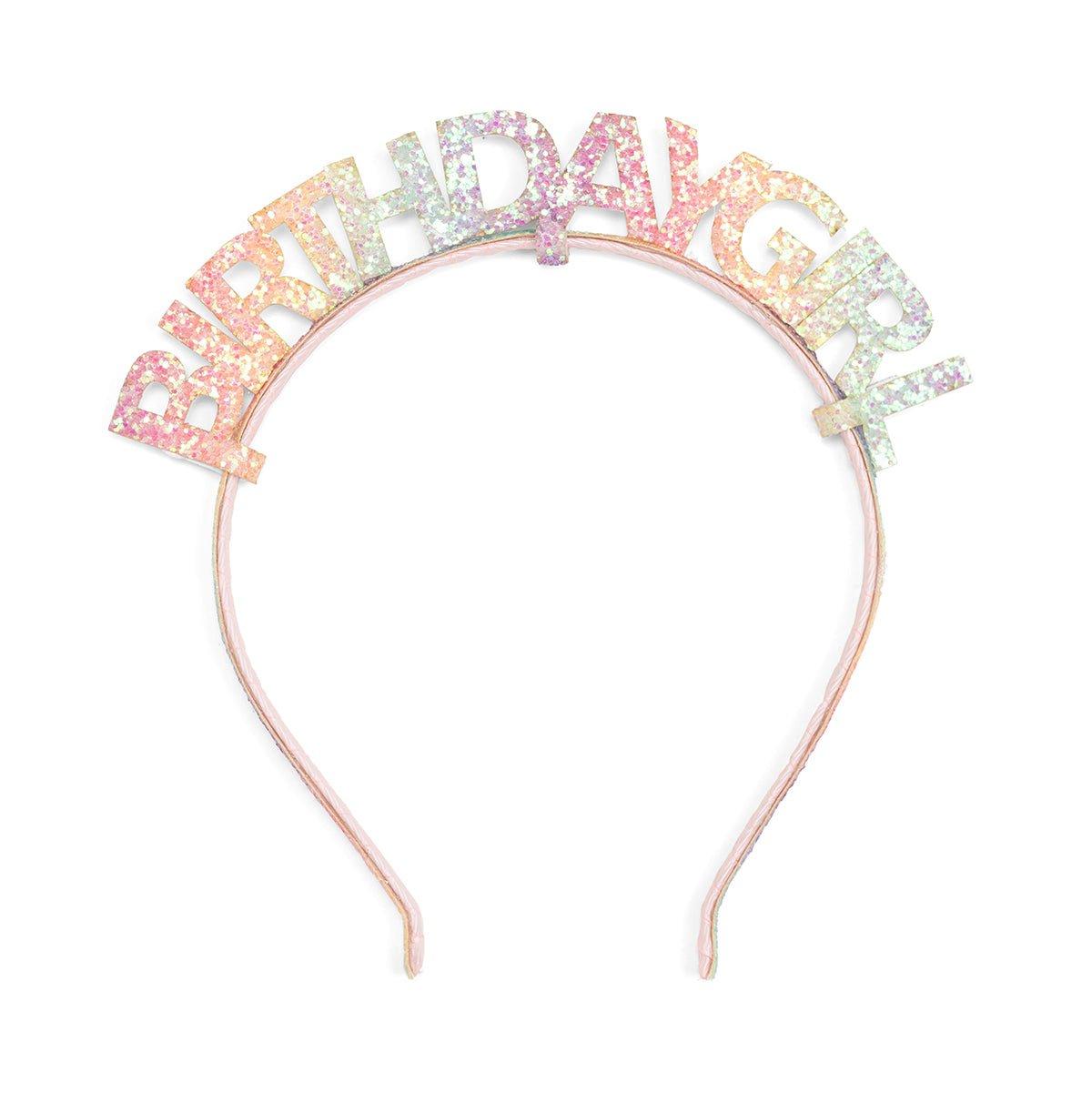Pastel Rainbow Birthday Girl Headband