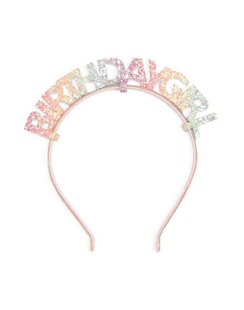 Pastel Rainbow Birthday Girl Headband