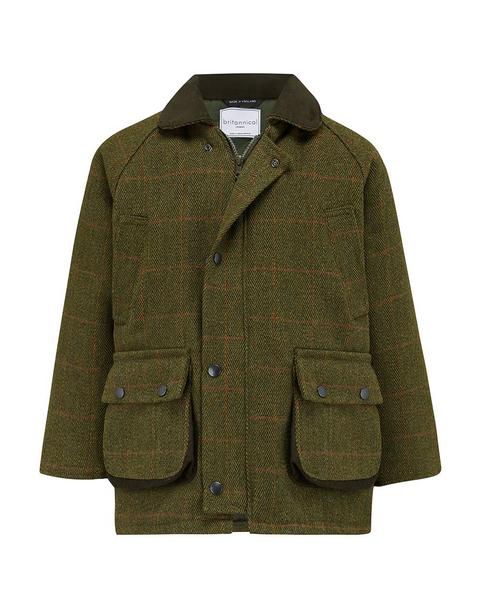 Lyall Greenbelt Tweed Coat - Olive