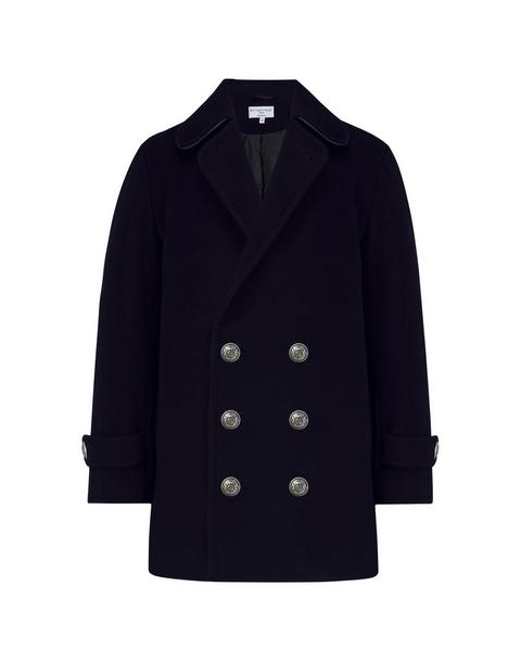 Lambeth Cashmere Reefer Coat - Ink Blue