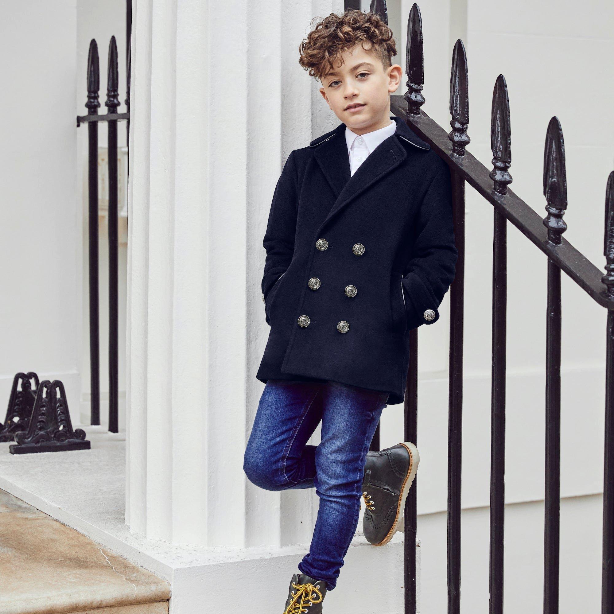 Lambeth Cashmere Reefer Coat - Ink Blue image number 2