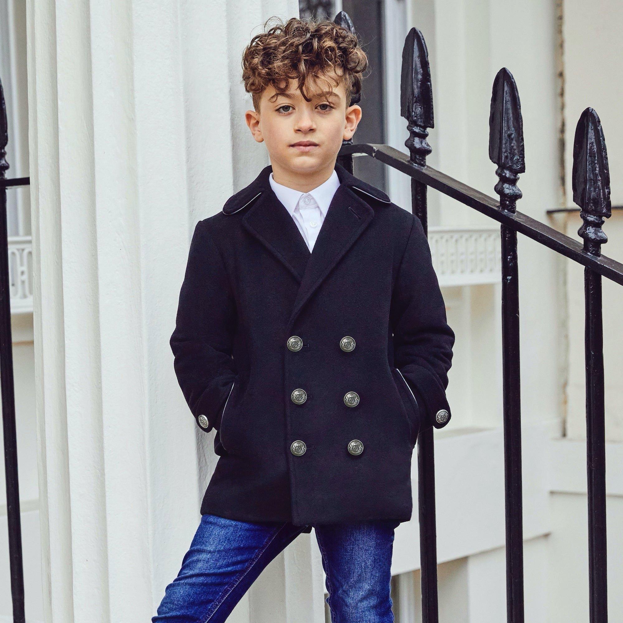 Lambeth Cashmere Reefer Coat - Ink Blue image number 3