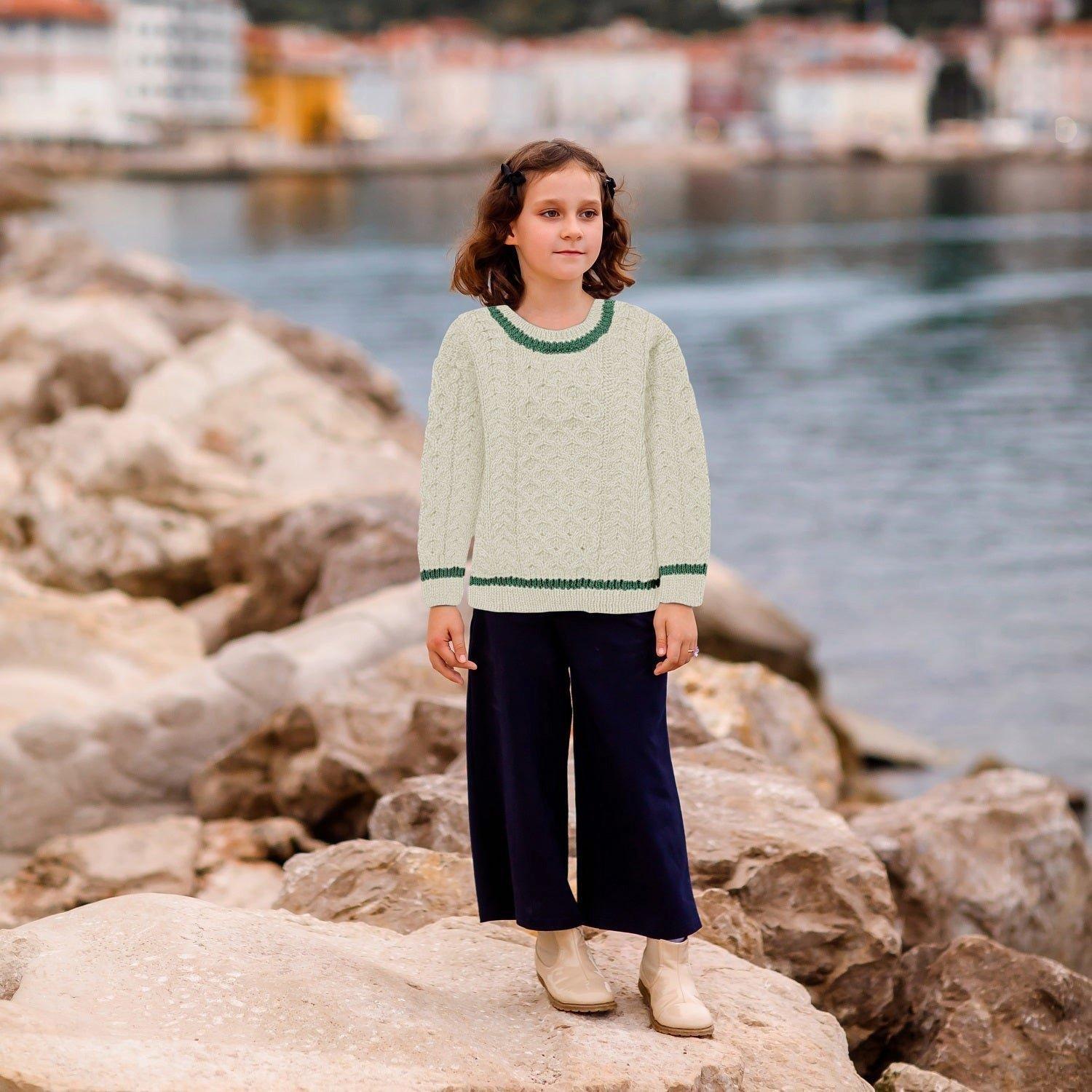 London Days Merino Sweater - Cream & Green image number 2