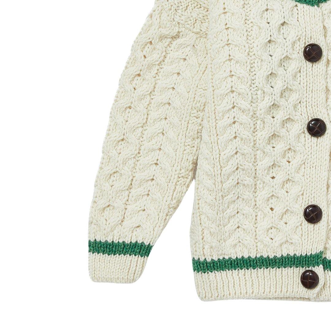 London Days Merino Cardigan - Cream & Green image number 1