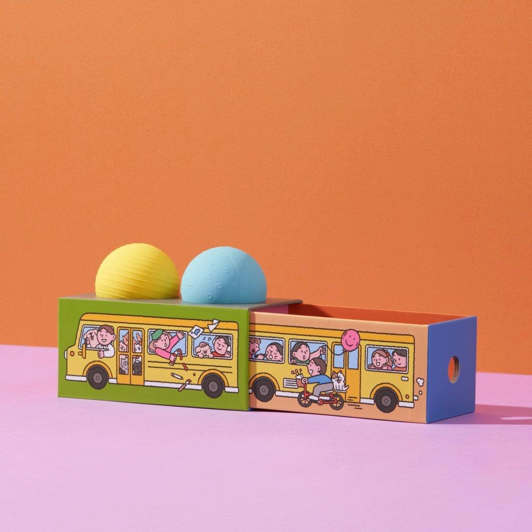 Sundae Kids 2-Ball Set | &ldquo;Honk Honk&rdquo; Bus Toy Box image number 2