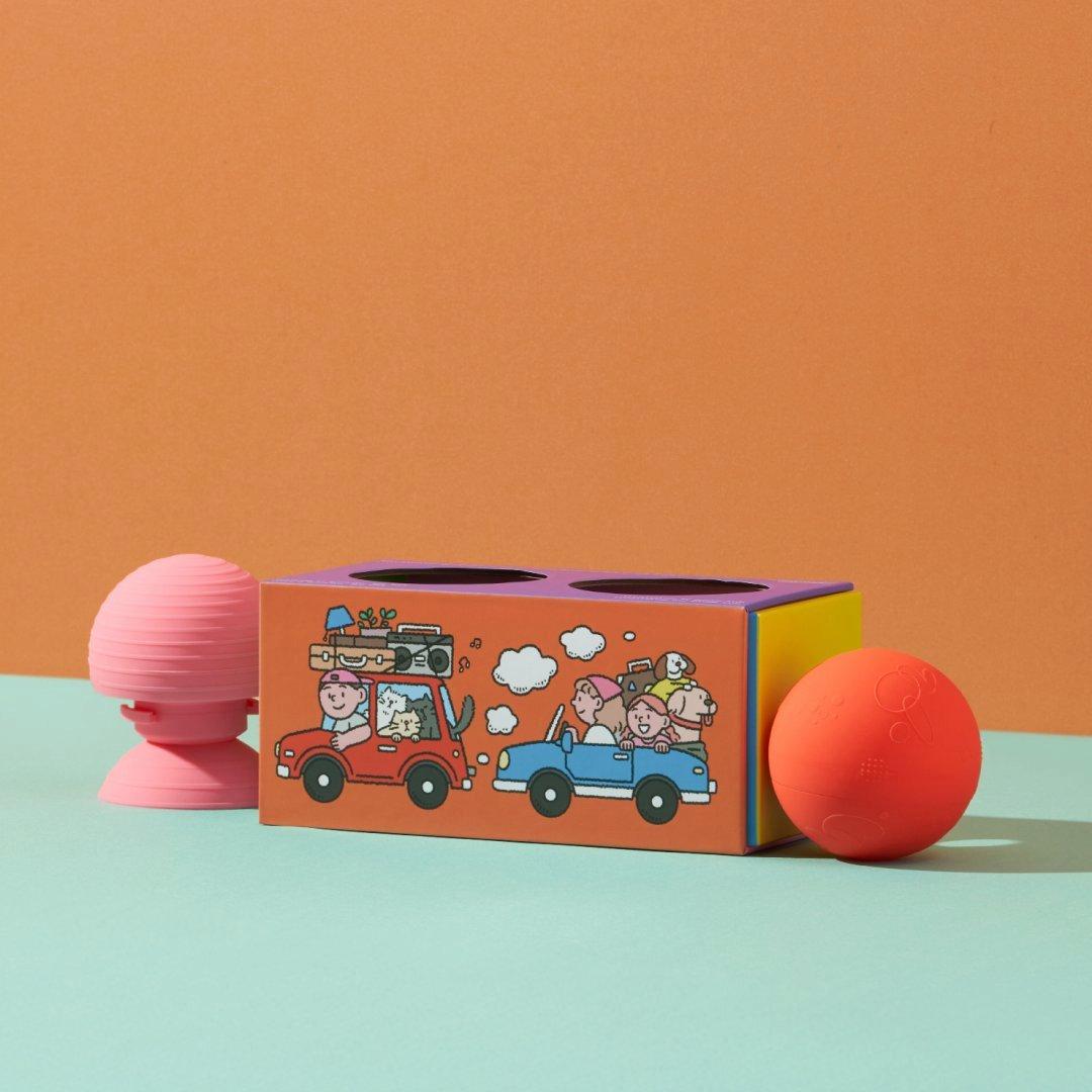Sundae Kids 2-Ball Set |&ldquo;Beep Beep&rdquo; Car Toy Box image number 1