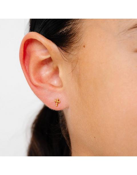 Beaded Cross Earrings