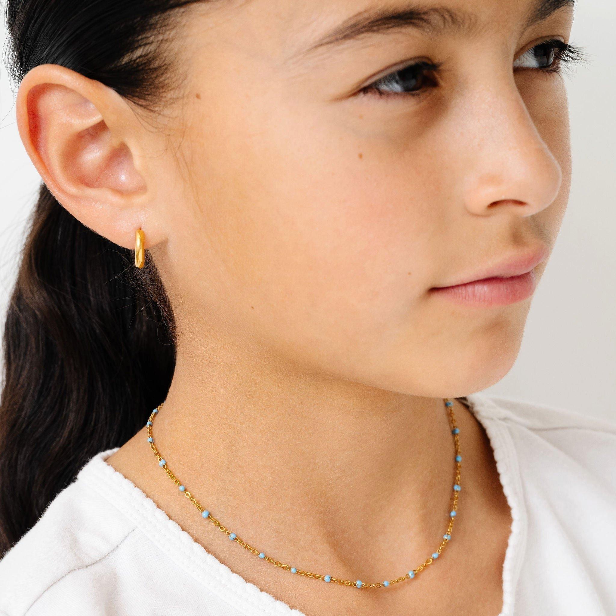 Enamel Bead Necklace | Blue image number 3