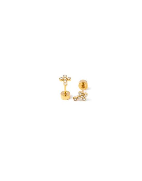 Diamond Cross Earrings