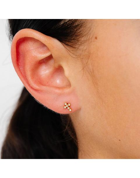 Diamond Cross Earrings