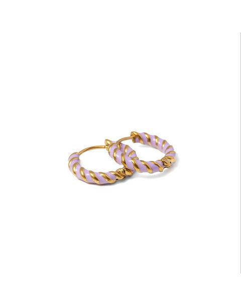 Braided Hoop Earrings | Lilac