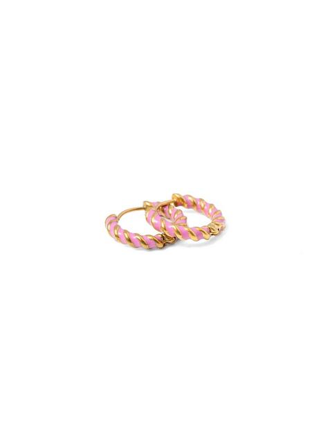 Braided Hoop Earrings | Pink