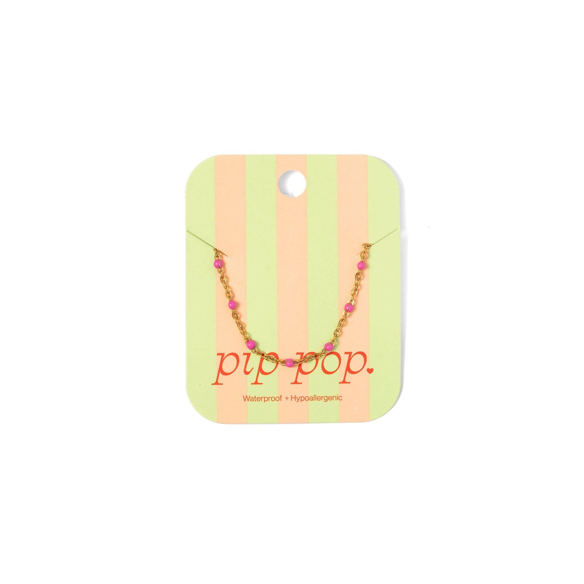 Enamel Bead Necklace | Pink image number 1