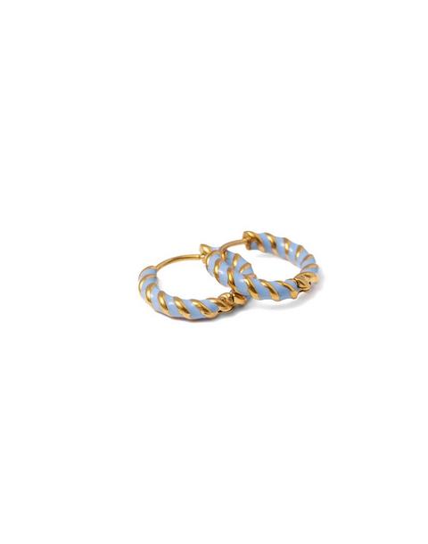 Braided Hoop Earrings | Blue