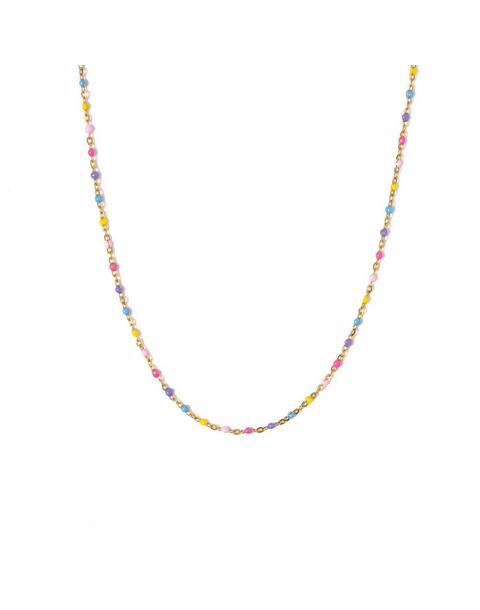 Enamel Bead Necklace | Rainbow