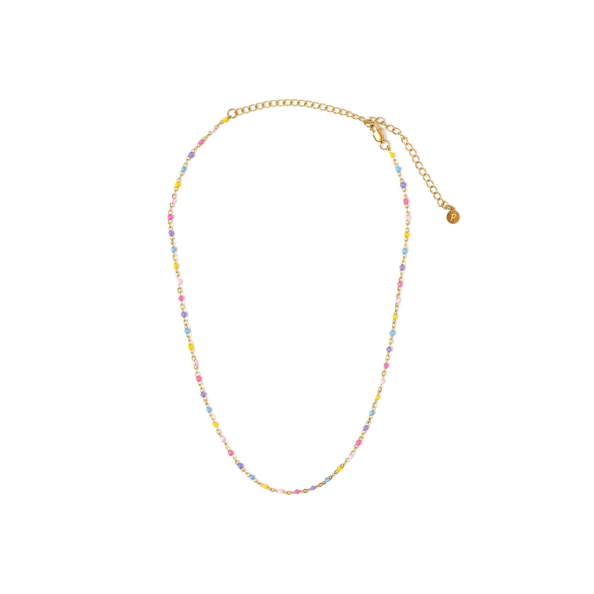 Enamel Bead Necklace | Rainbow image number 3