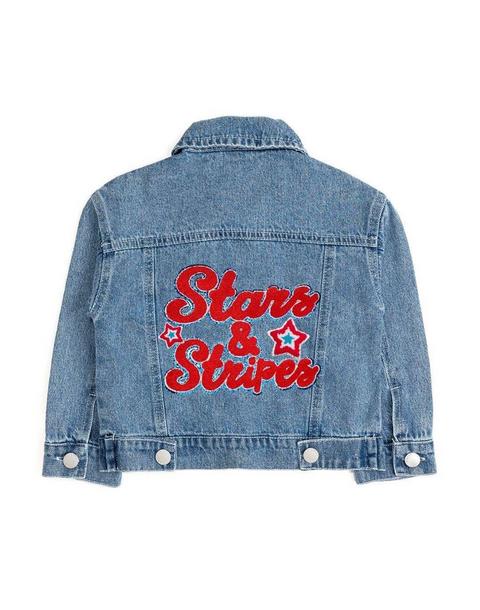 Stars and Stripes Patch Denim Jacket