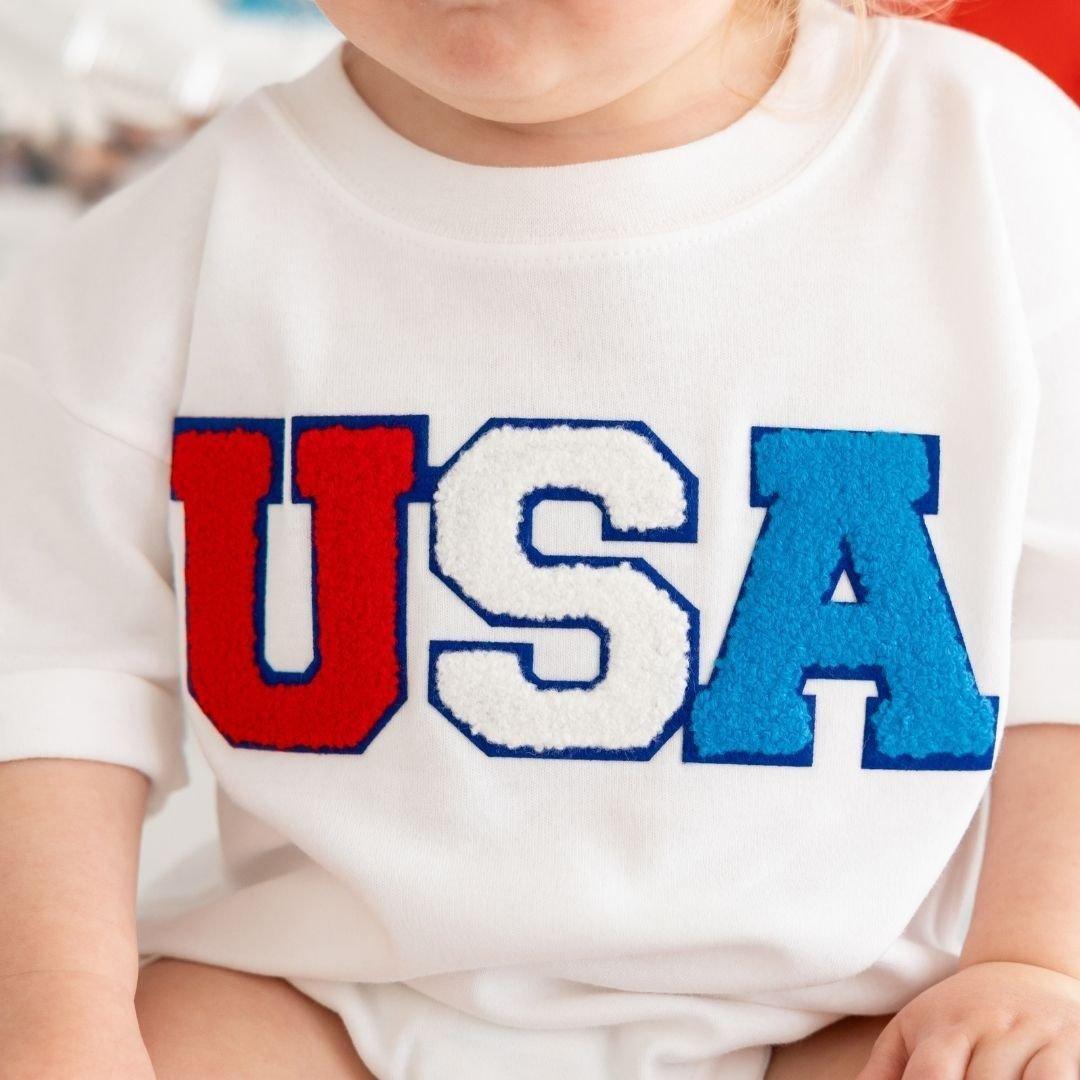 USA Multi Patch Short Sleeve Romper image number 2