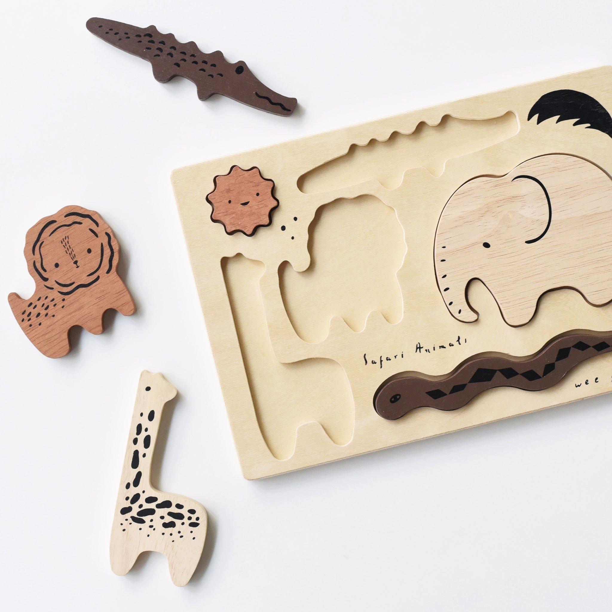 Wooden Tray Puzzle - Safari Animals image number 3