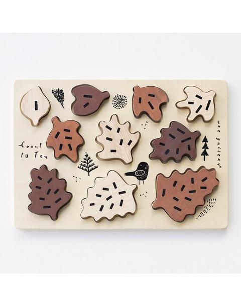 Wooden Tray Puzzle - Count to 10 Leaves