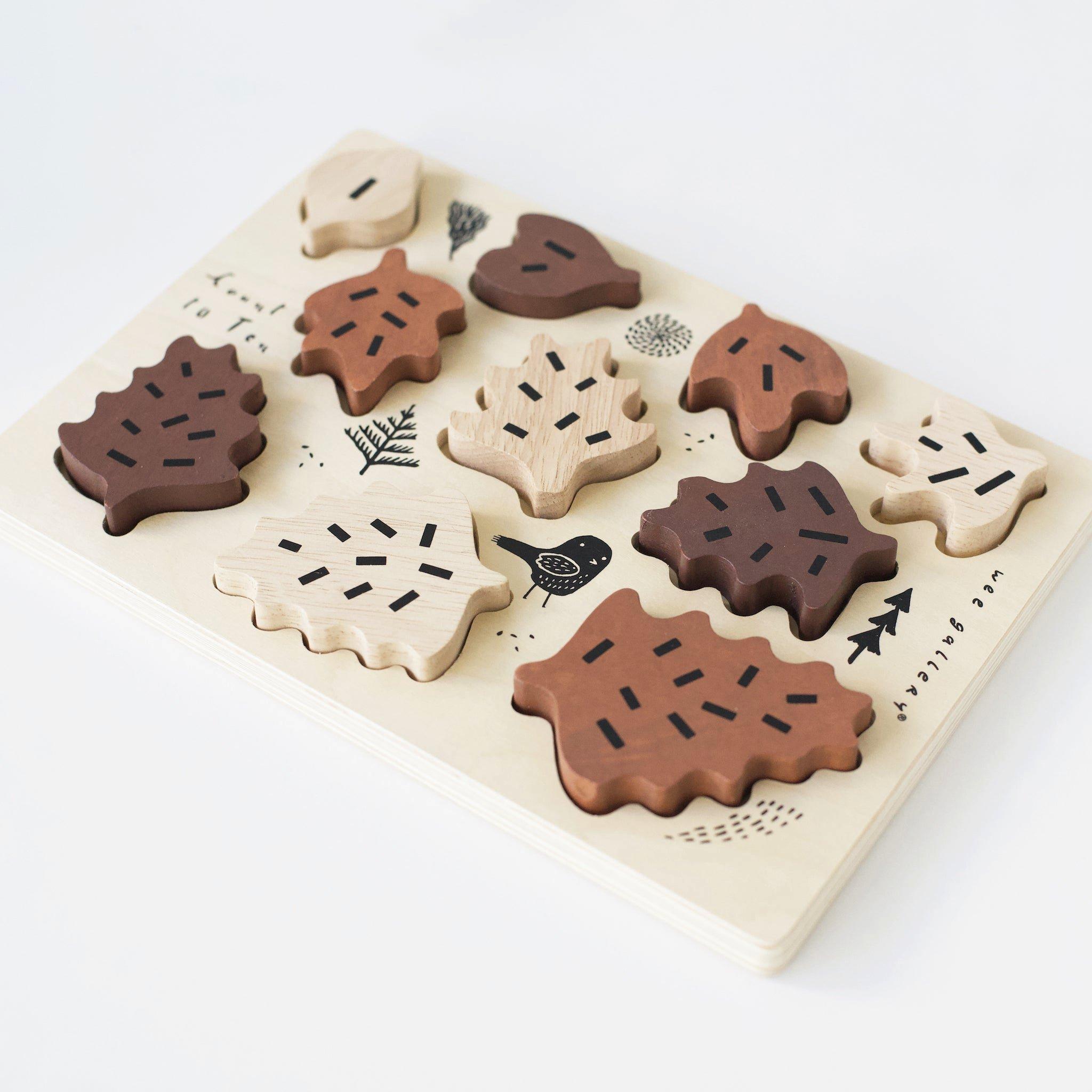 Wooden Tray Puzzle - Count to 10 Leaves image number 2