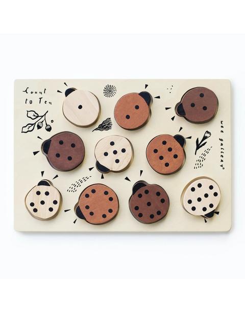 Wooden Tray Puzzle - Count to 10 Ladybugs