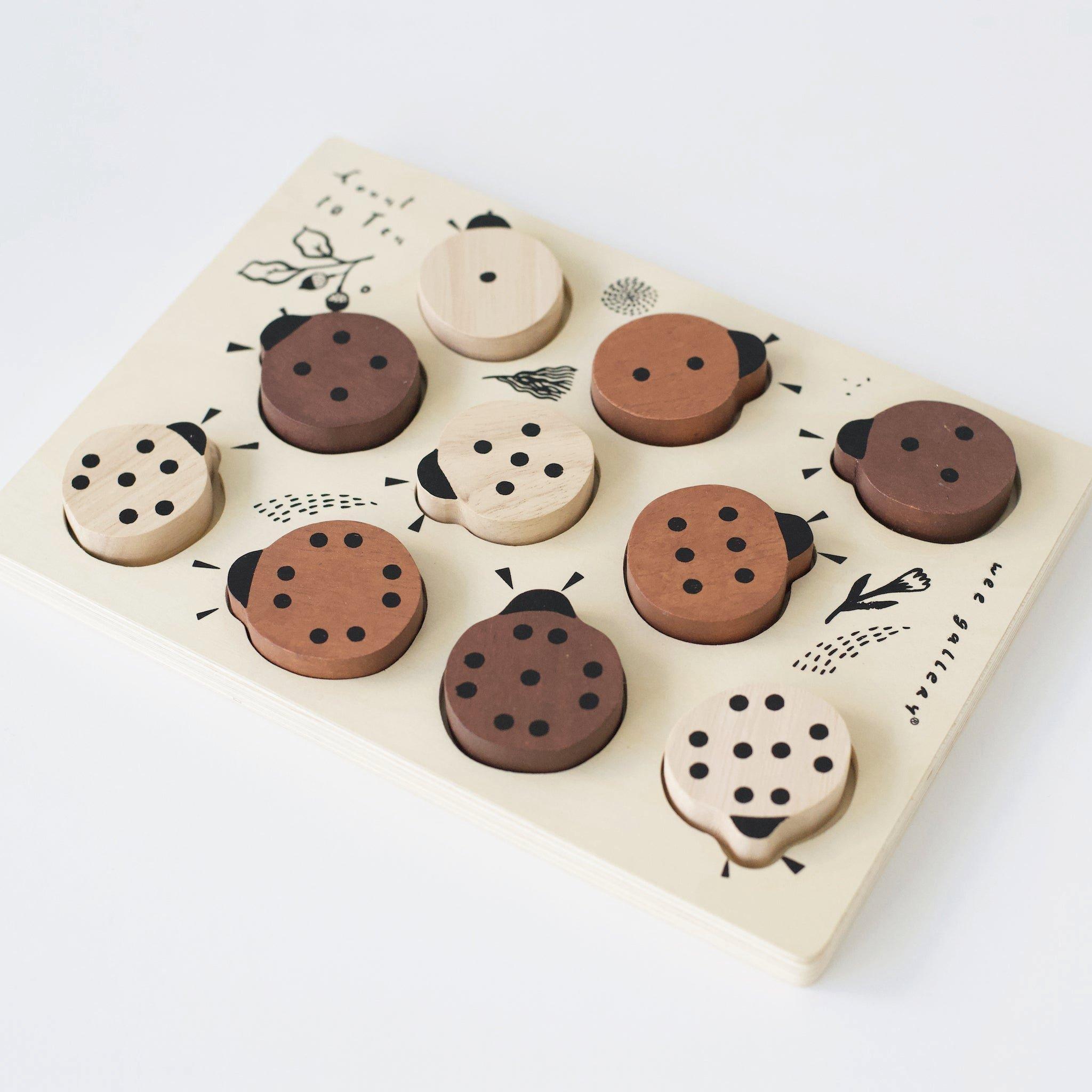 Wooden Tray Puzzle - Count to 10 Ladybugs image number 3