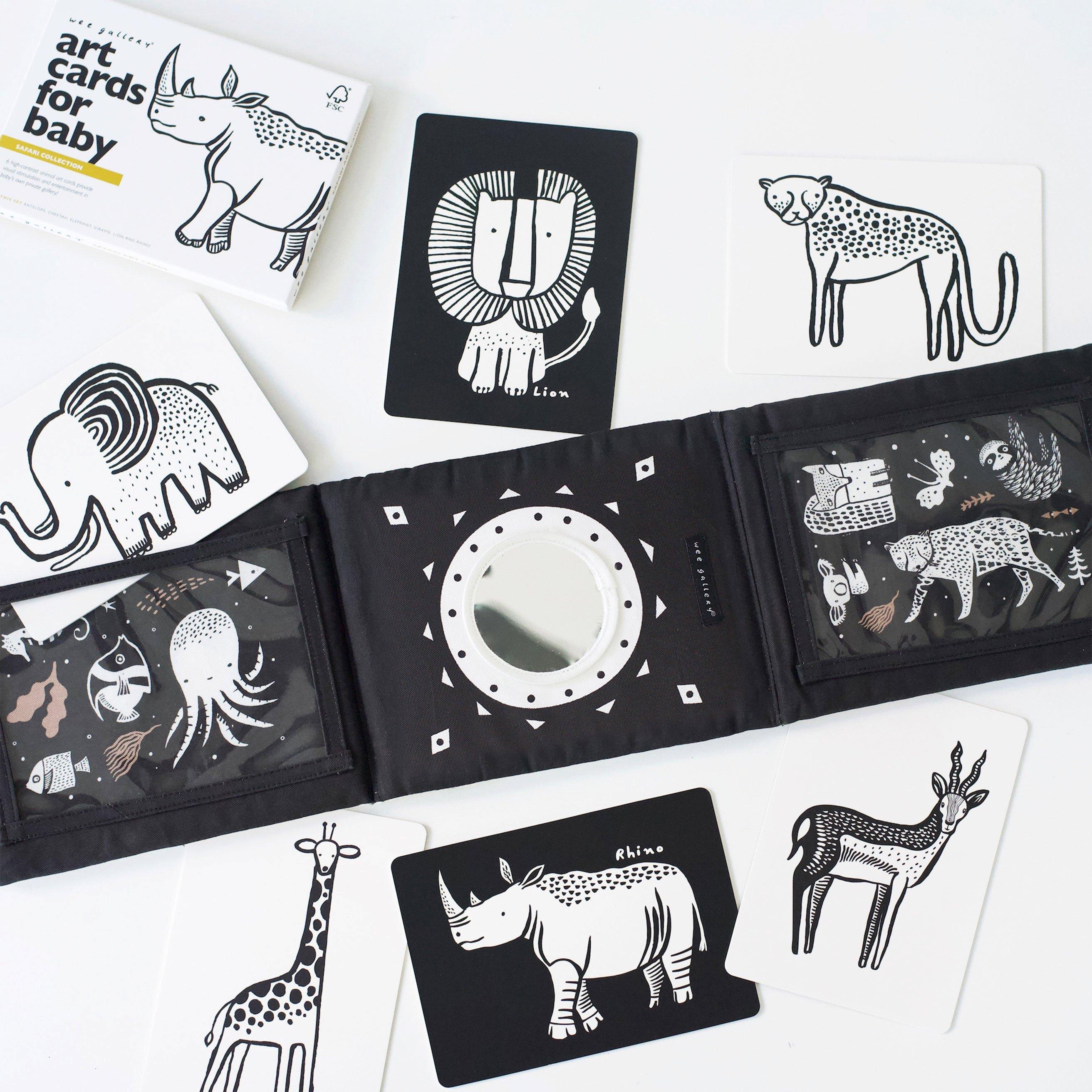 Baby Tummy Time Gallery with Safari Art Cards Bundle image number 0