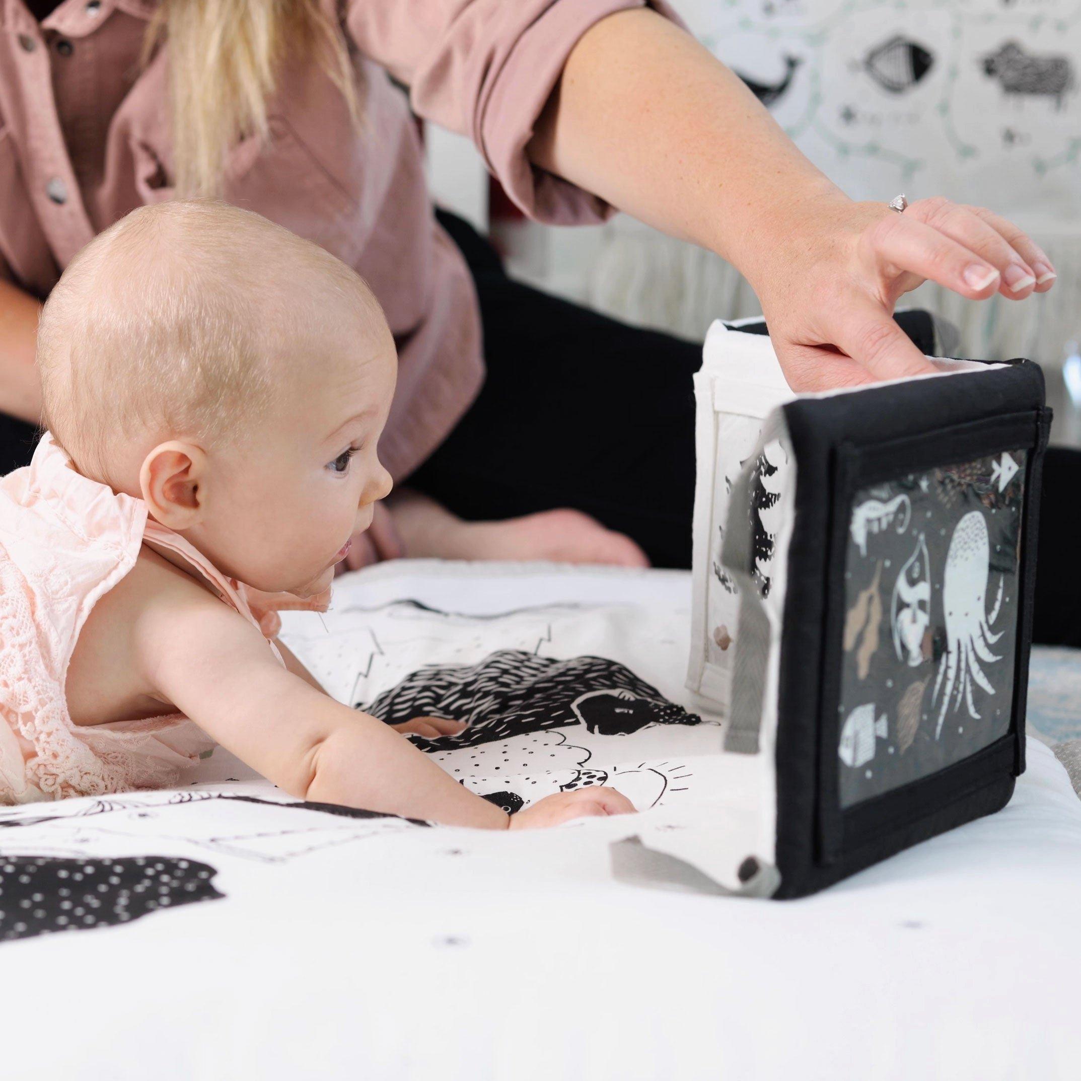 Baby Tummy Time Gallery with Safari Art Cards Bundle image number 1