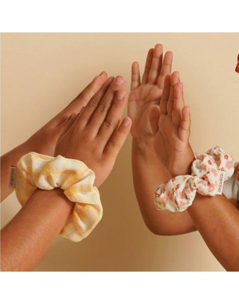 Hair Scrunchies Set of 2 | Organic Cotton | Sunset Meadow