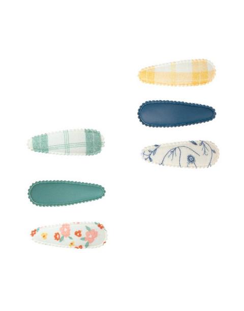 Cottage Snap Clips Set of 3 | Organic | Scandi Floral + Buckwheat Plaid