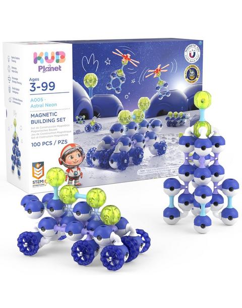 Magnetic Building Blocks: Astral Neon - 100 pcs