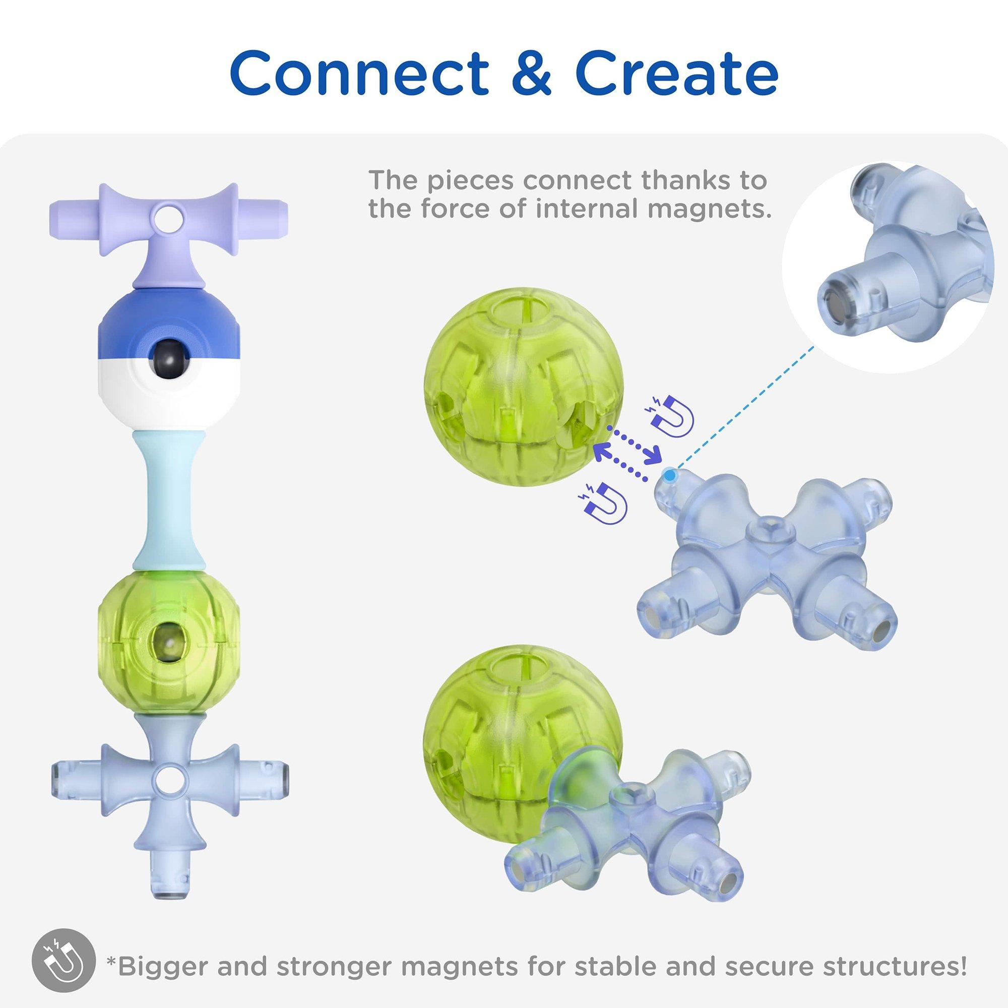 Magnetic Building Blocks: Astral Neon - 100 pcs image number 4