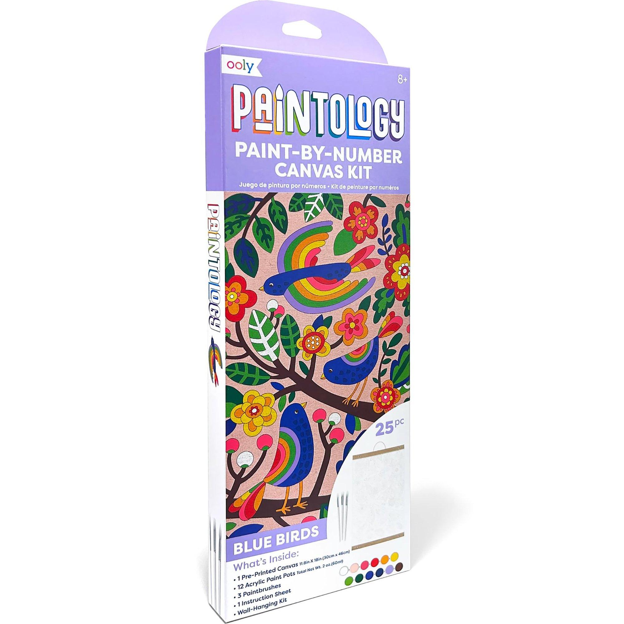 Paintology: Paint-By-Number Canvas Kit - Blue Birds image number 2