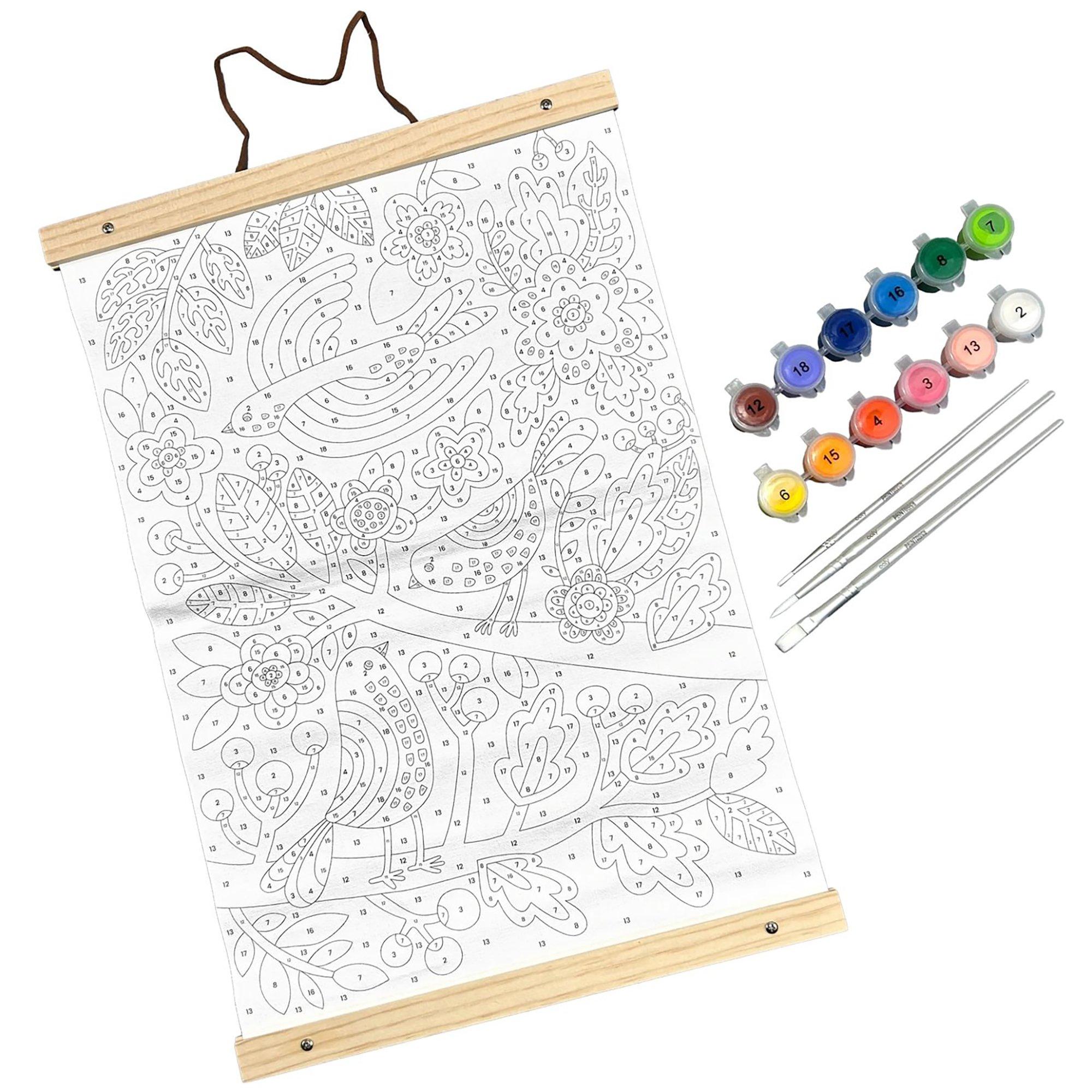 Paintology: Paint-By-Number Canvas Kit - Blue Birds image number 3