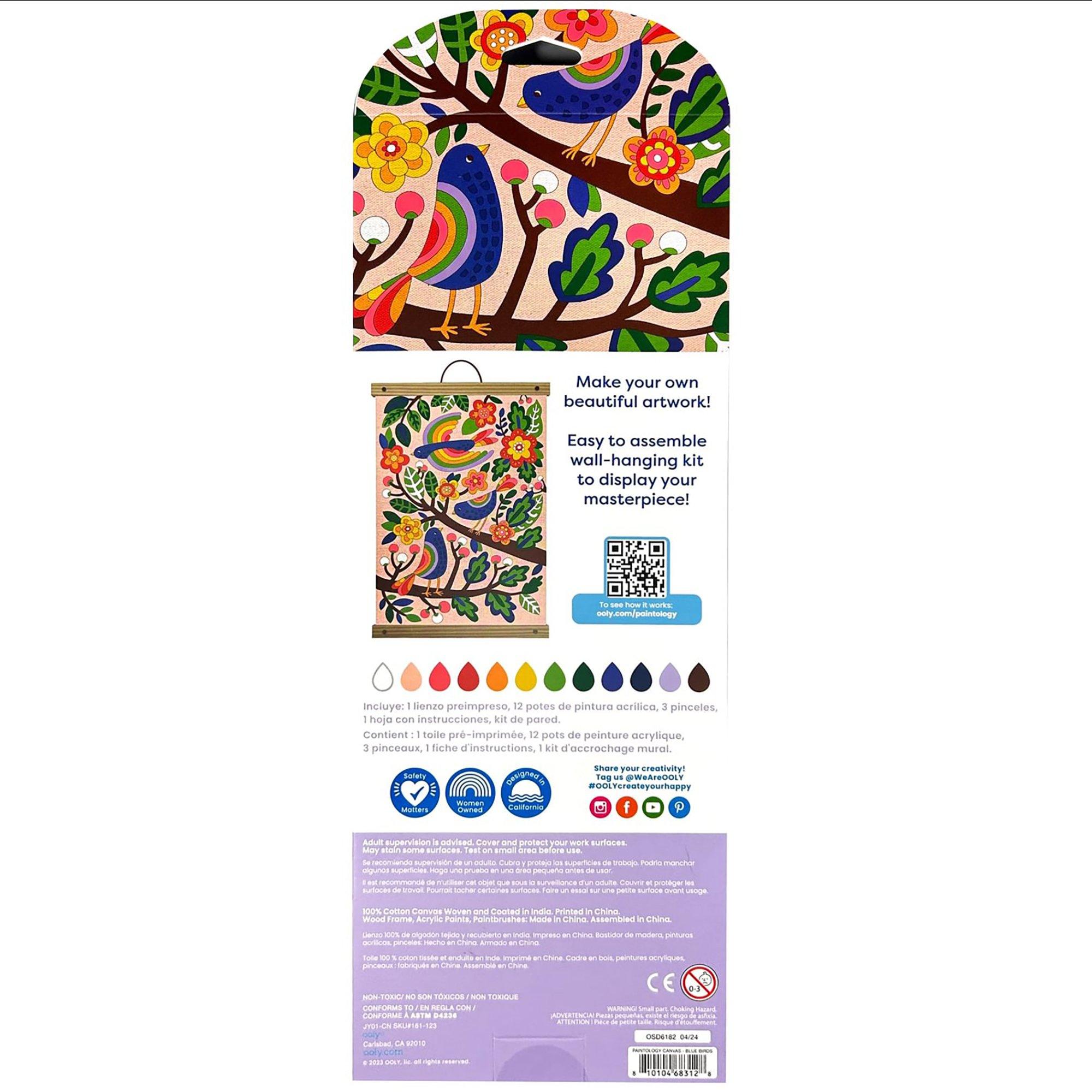 Paintology: Paint-By-Number Canvas Kit - Blue Birds image number 1