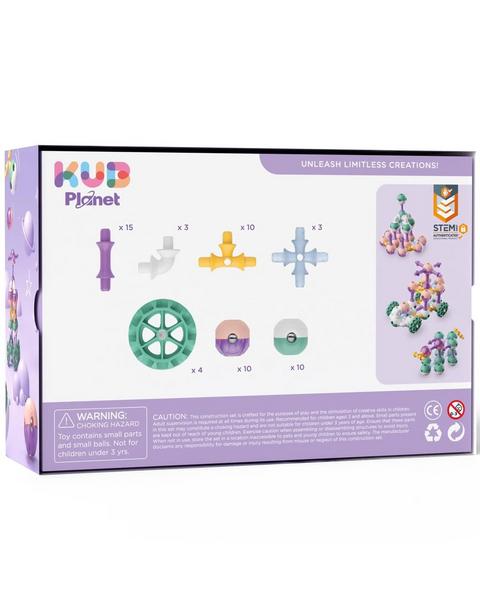 Magnetic Building Blocks: Cosmic Soft - 55 pcs