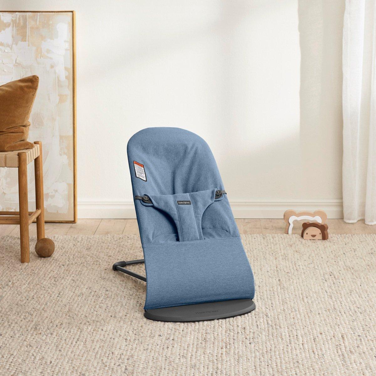 Baby Bouncer Bliss: Woven | Blue Melange image number 3