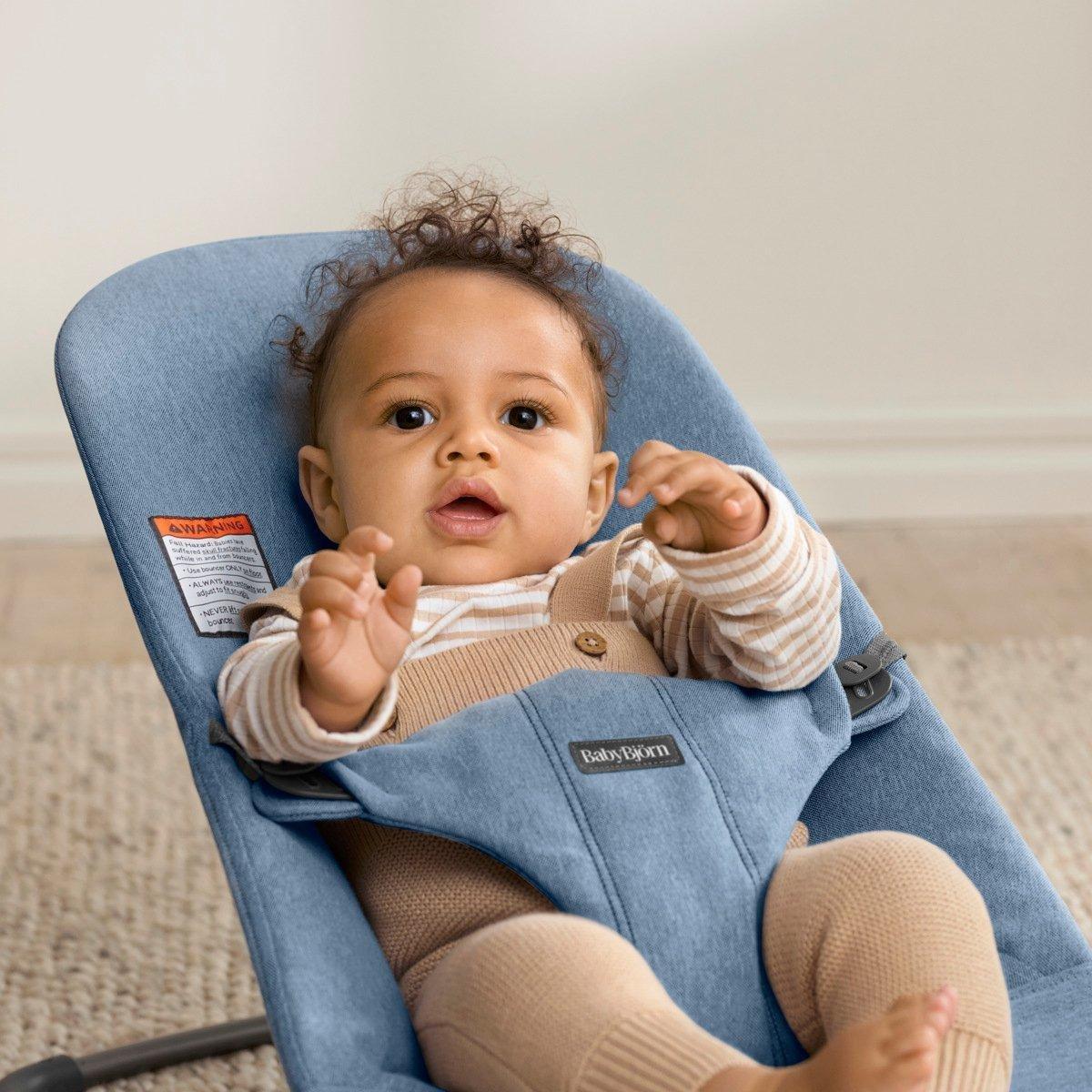 Baby Bouncer Bliss: Woven | Blue Melange image number 1