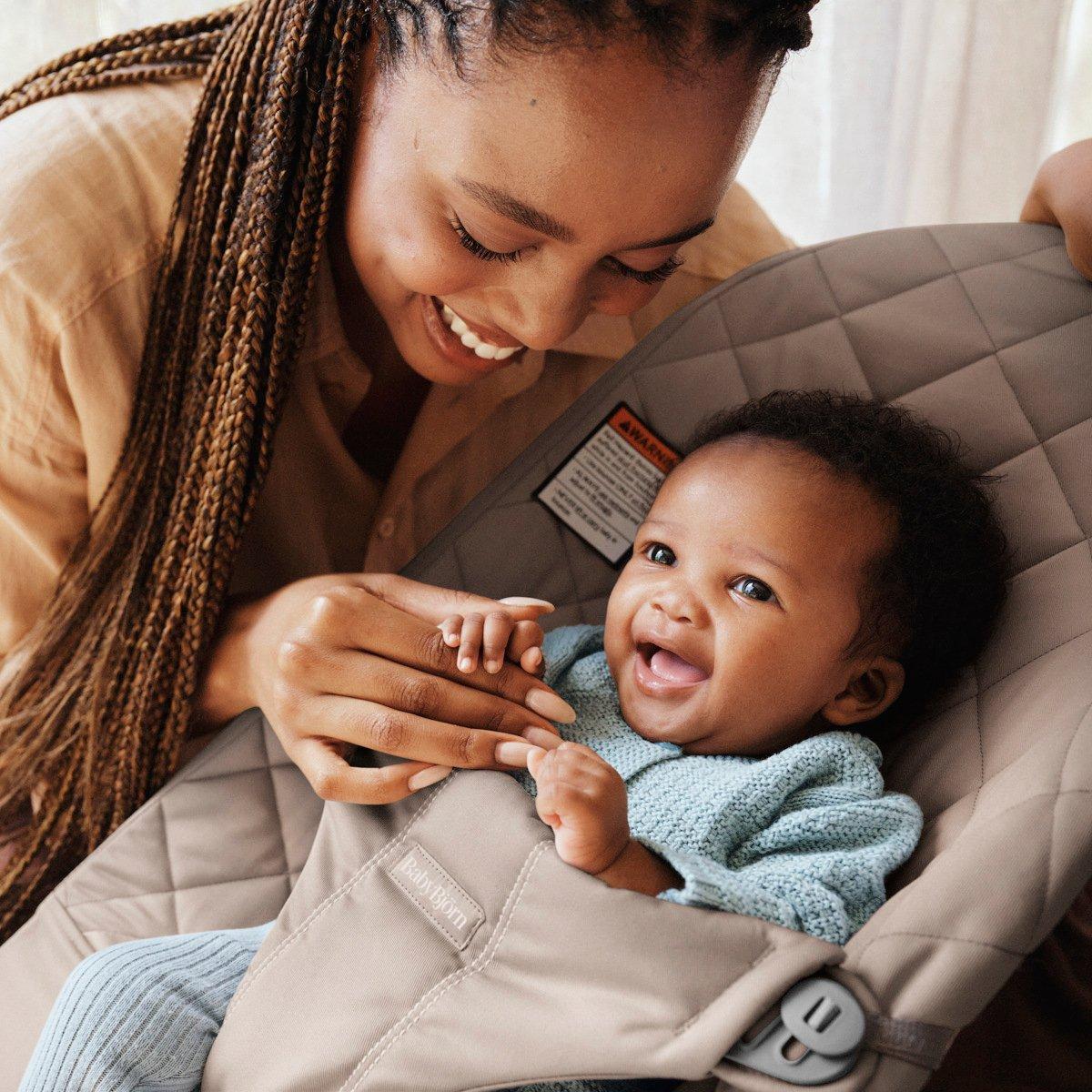 Baby Bouncer Bliss: Woven | Classic Quilt, Sand Grey image number 2