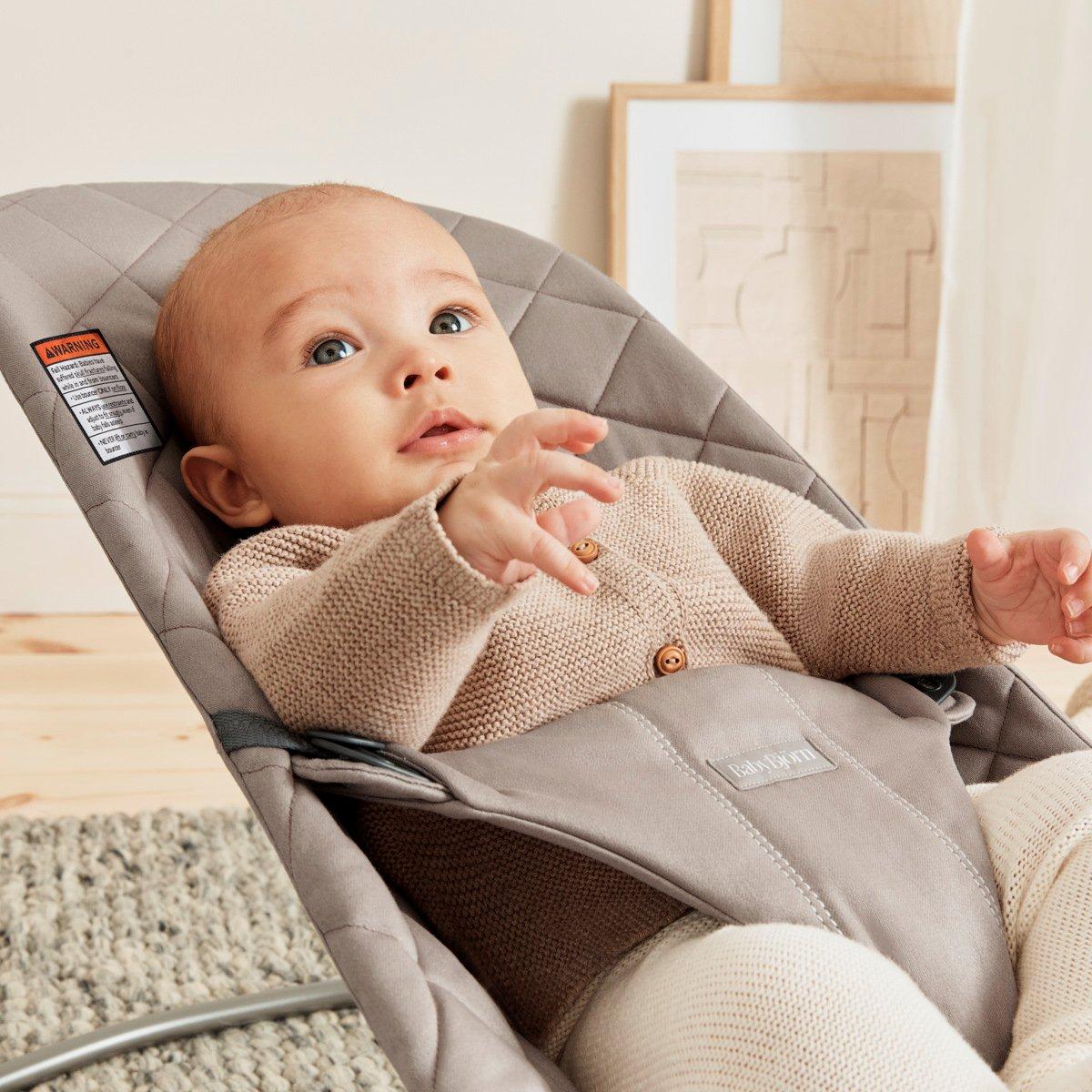 Baby Bouncer Bliss: Woven | Classic Quilt, Sand Grey image number 1