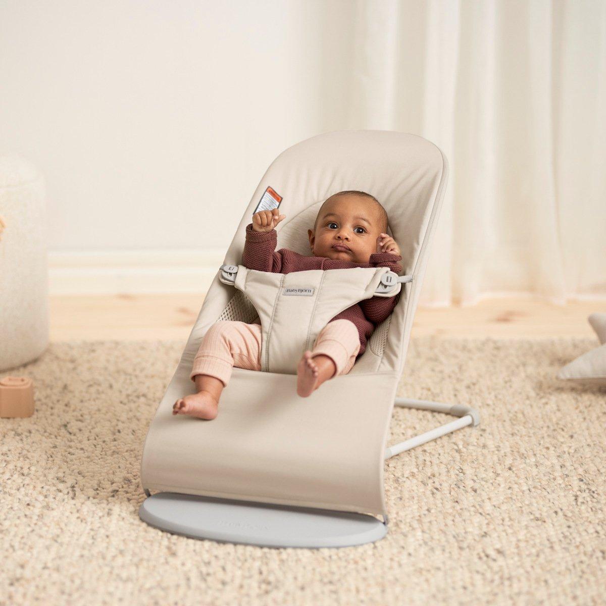 Baby Bouncer Balance Soft: Woven/Jersey | Light Beige image number 2