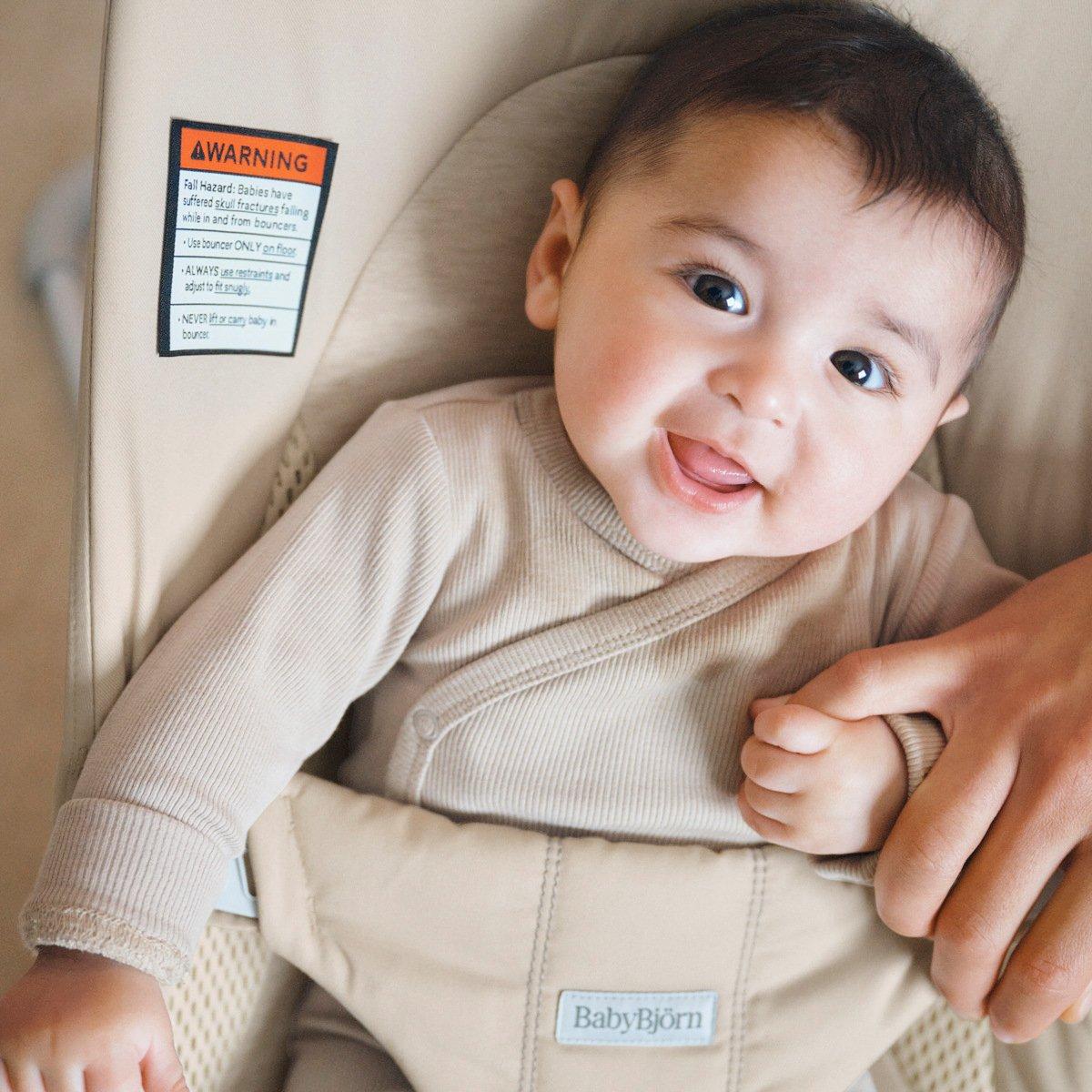 Baby Bouncer Balance Soft: Woven/Jersey | Light Beige image number 3