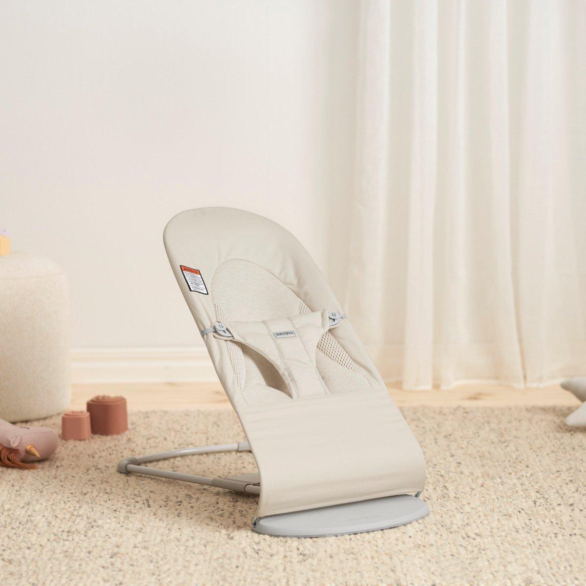 Baby Bouncer Balance Soft: Woven/Jersey | Light Beige image number 4