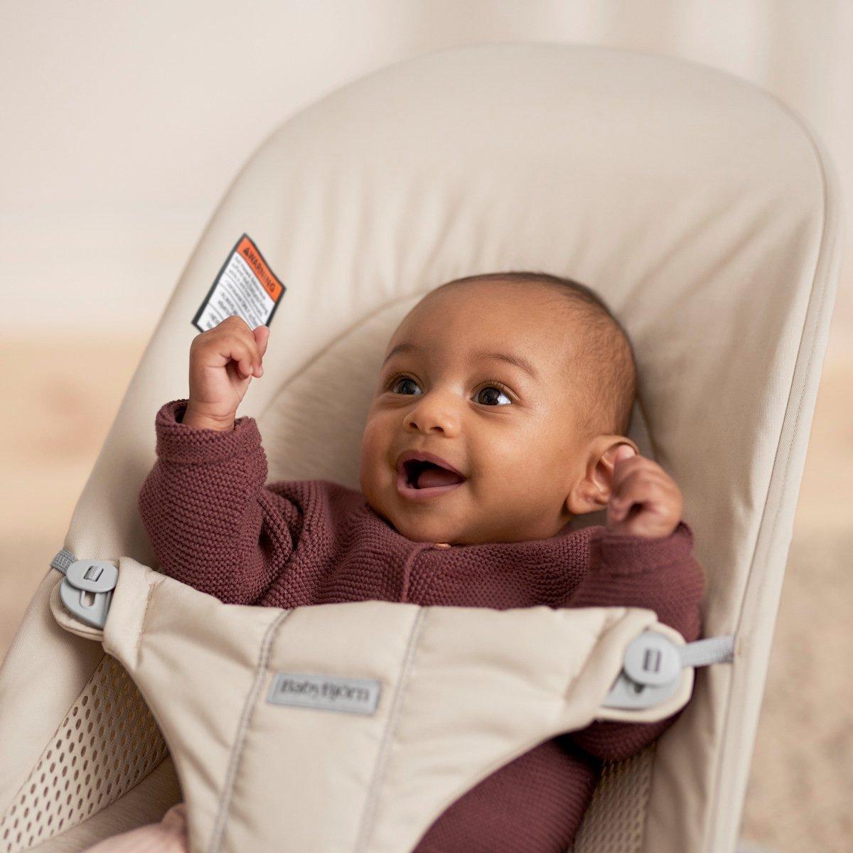 Baby Bouncer Balance Soft: Woven/Jersey | Light Beige image number 1