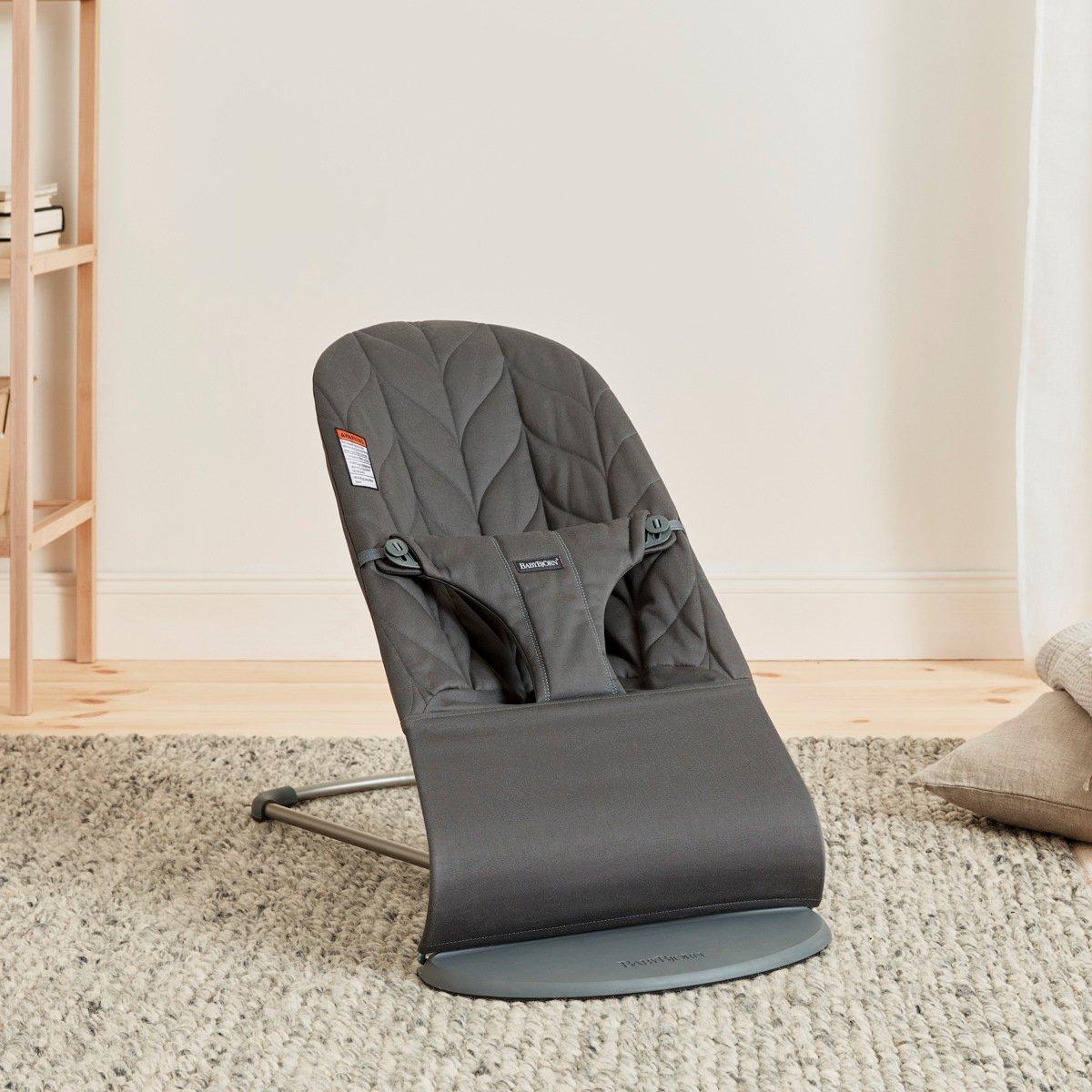 Baby Bouncer Bliss: Petal Quilt Woven | Anthracite image number 3