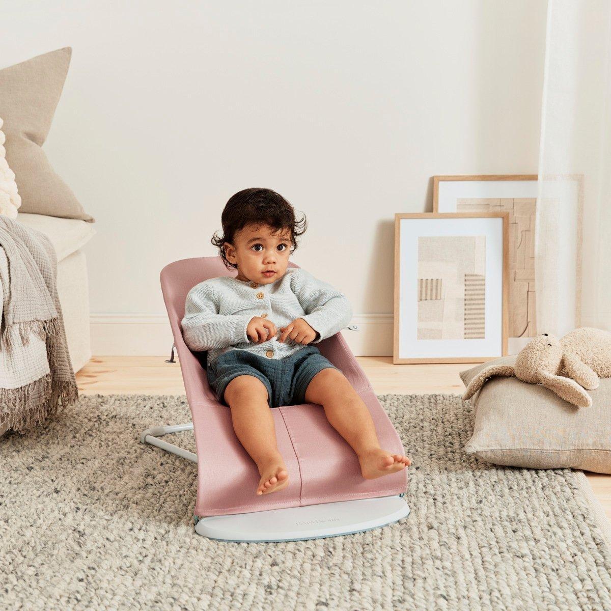 Baby Bouncer Bliss: Petal Quilt Woven | Dusty Pink image number 3